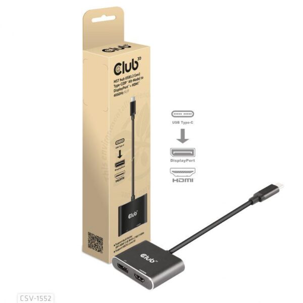 Club3D USB-C jaotur DP/HDMI CSV-1552