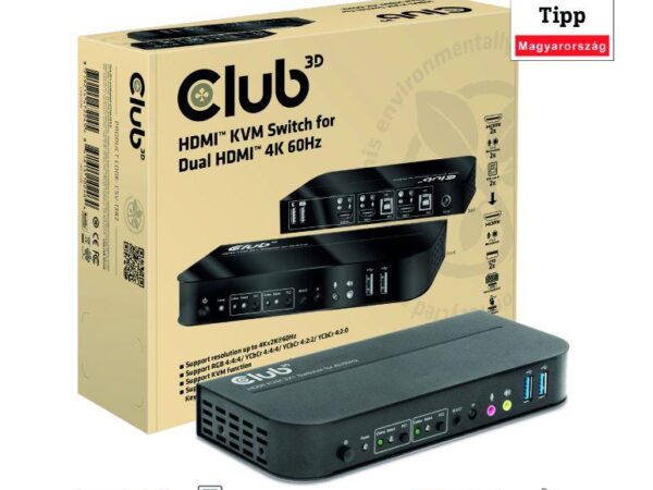 ELKO: 1448533 Club3D CSV-1382 hdmi kvm lüliti 2-port