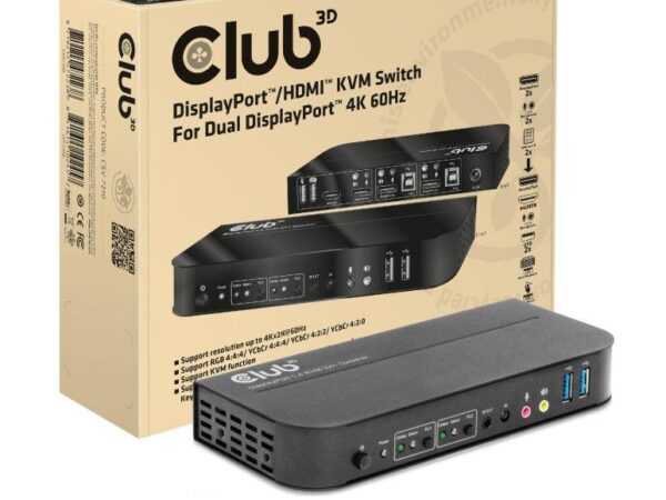 Club3D CSV-7210 KVM lüliti DP HDMI