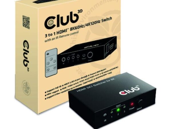 Club3D HDMI lüliti 3-port CSV-1381