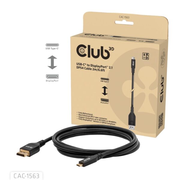 Club3D USB-C to DisplayPort kaabel 2m CAC-1563