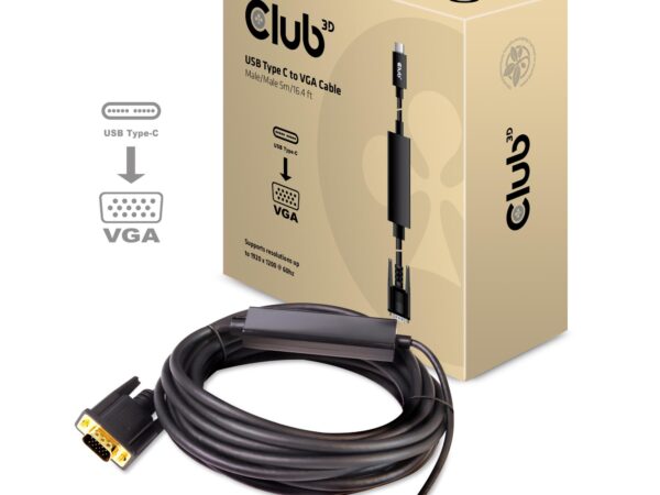 Club3D USB-C to VGA kaabel 5m CAC-1512