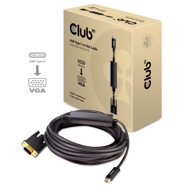 Club3D USB-C to VGA kaabel 5m CAC-1512