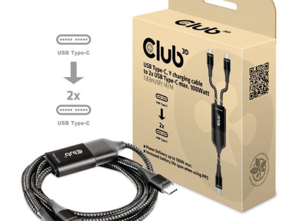 ELKO: 1448541 Club 3D | USB-C to 2x USB-C kaabel | CAC-1527 | 1.83m