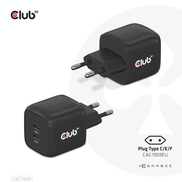 Club3D seinalaadija USB-C Dual 45W CAC-1909EU
