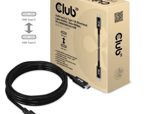 ELKO: 1448576 Club 3D | Kahesuunaline USB-C kaabel | CAC-1578 | 2m