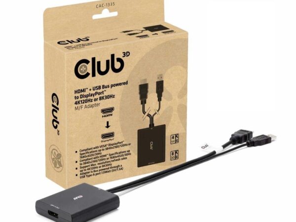 ELKO: 1448586 Club3D DisplayPort adapter DP to USB HDMI