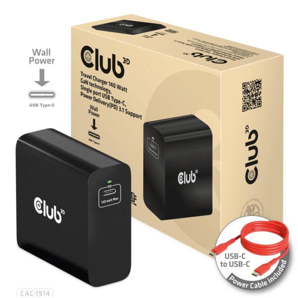 USB-C laadija Club3D GaN 140W