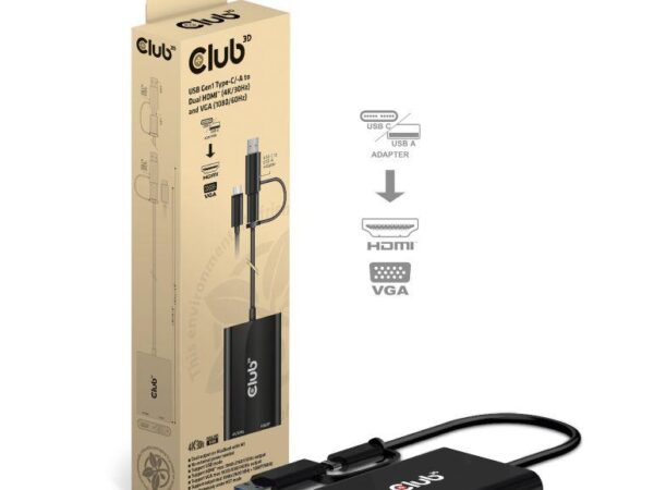 ELKO: 1448604 Club3D CSV-1611 usb-c hdmi vga adapter