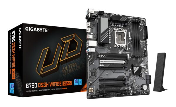 Gigabyte B760 DS3H wf6e gen5 ddr5 lga1700 emaplaat