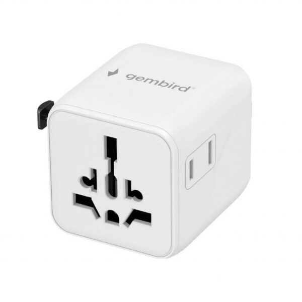 Gembird reisadapter valge