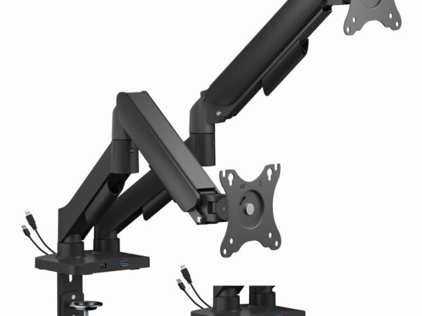 ELKO: 1449741 Gembird | Kahekordne monitorihoob USB-ga | MA-DA2U-01 | 17-32" | Must