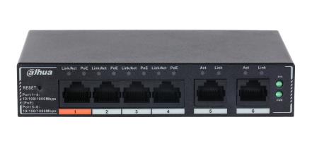 ELKO: 1449930 Dahua võrgulüliti SG4006P 6-port Gigabit PoE