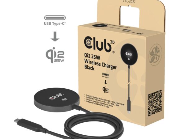 ELKO: 1454587 Club 3D Qi2 MagSafe juhtmevaba laadija 25W must CAC-3027