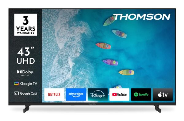Thomson 43UG4S15 | 43” LED 4K Smart TV | Google TV | UHD