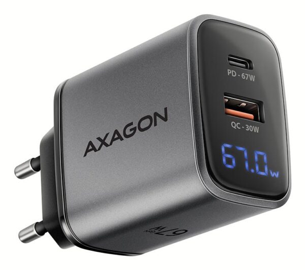 Axagon seinlaadija USB 67W GaN 2-port ACU-PQ67D