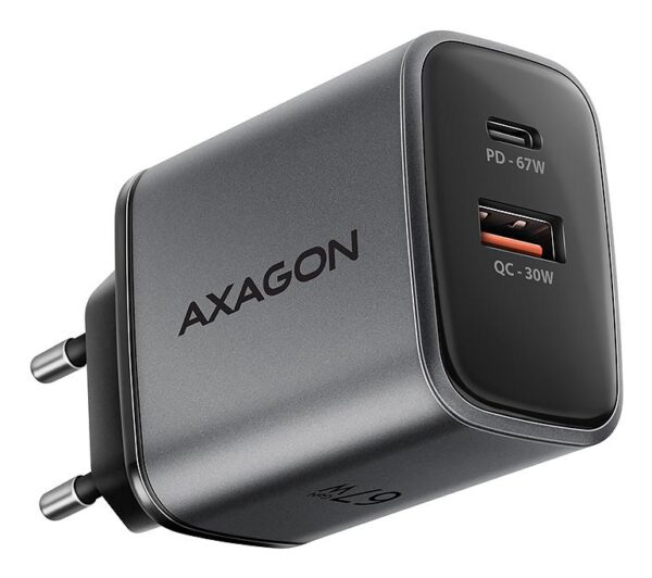 Axagon seinlaadija USB 67W GaN 2-port ACU-PQ67
