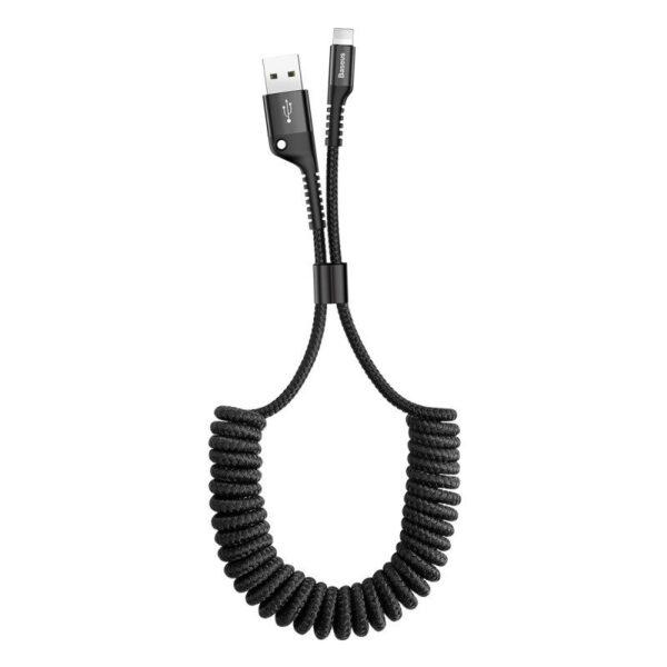 15219_2 Baseus vedru-ühendusega kaabel Lightning 1m 2A (must)