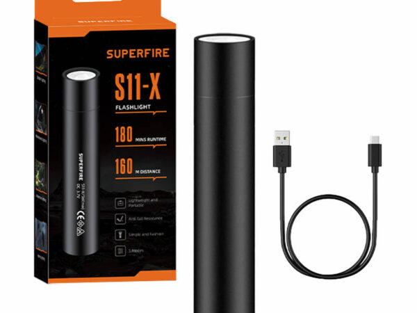 15827_3 Superfire S11-X taskulamp, 700 lm, USB, 5 režiimi