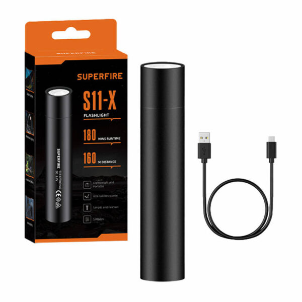 Superfire S11-X taskulamp, 700 lm, USB, 5 režiimi