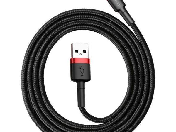 16588_5 Baseus Cafule USB Lightning kaabel 2,4A 0,5m (Punane+Must)