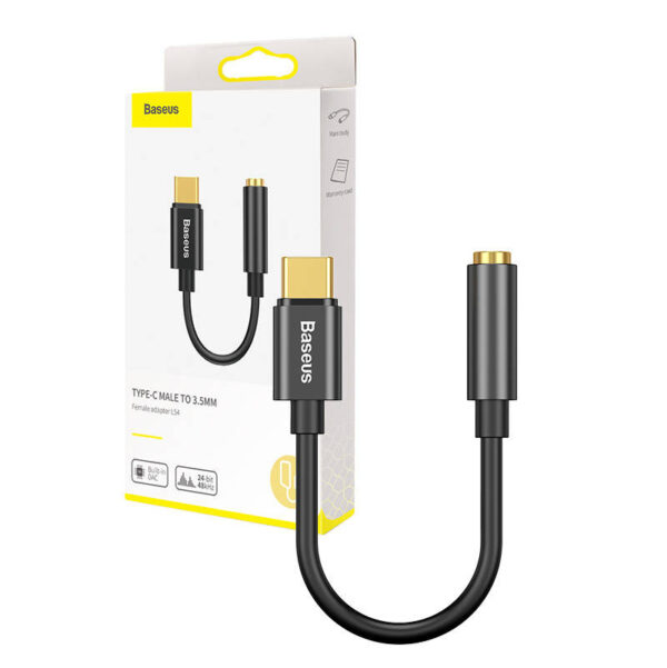 Baseus L54 helikonverter USB-C + mini jack 3,5mm (must)
