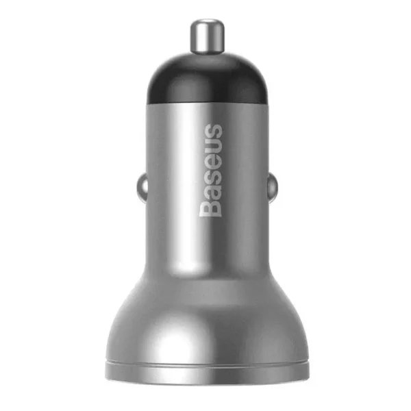 Baseus auto laadija ekraaniga, 2x USB, 4,8A, 24W (hõbe)