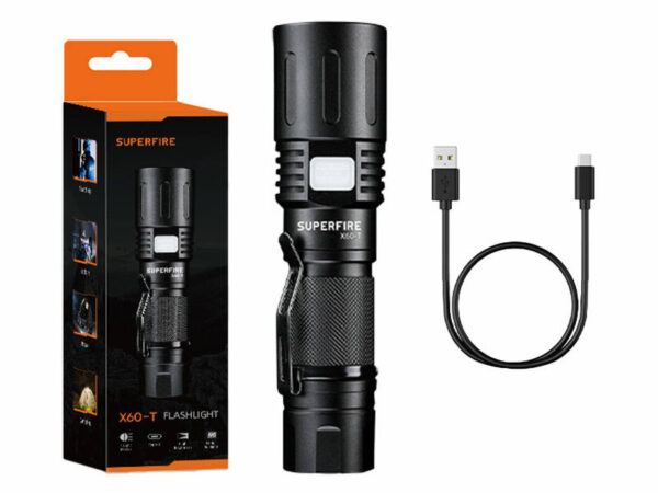 Taskulamp Superfire X60-T, 1500lm, USB