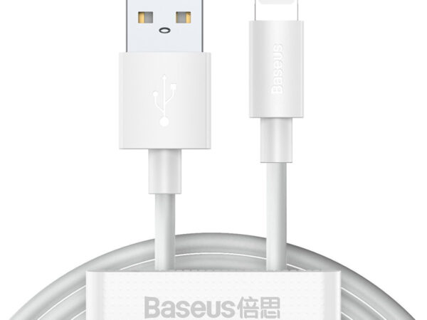 19698_1 Baseus Simple Wisdom andmekaabli komplekt USB to Lightning 2.4A (2tk/komplekt) 1.5m valge