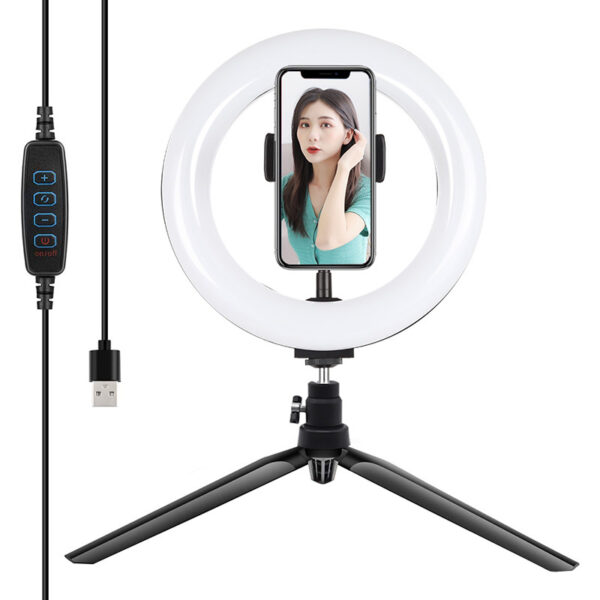Tripod Mount Puluz koos 20cm LED Ring Vlogging PKT3073B-ga