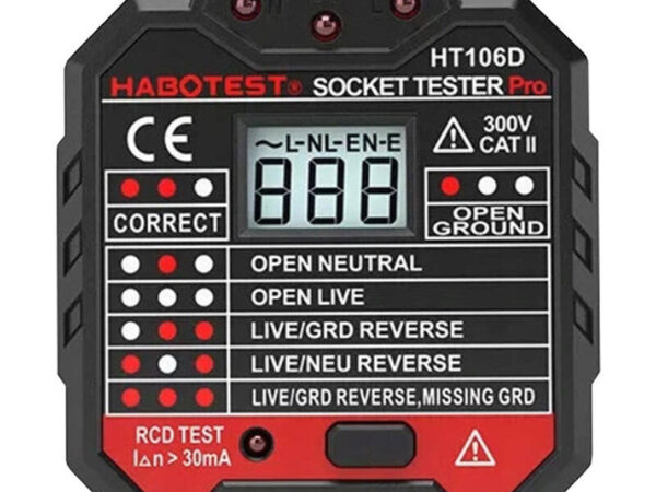 19939_1 Pistikupesa tester digitaalse ekraaniga Habotest HT106D