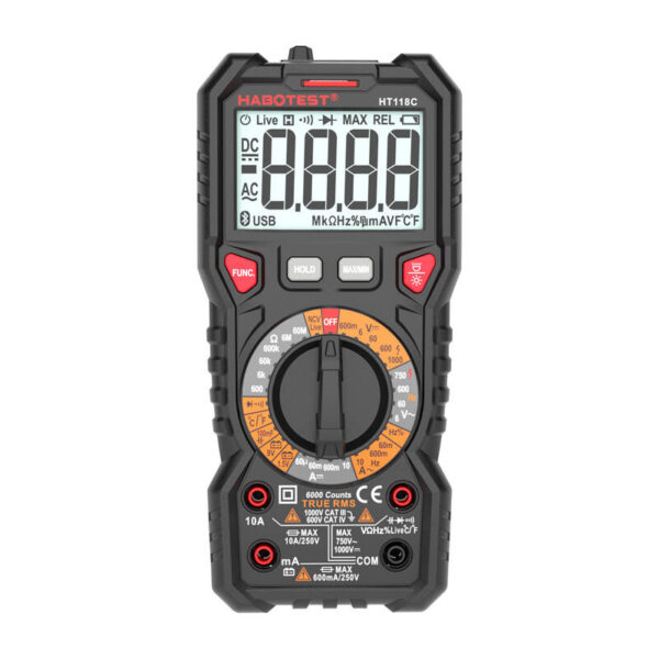 19941_1 Digitaalne multimeeter koos taskulambiga Habotest HT118C, tõeline RMS, NCV, aku testimine