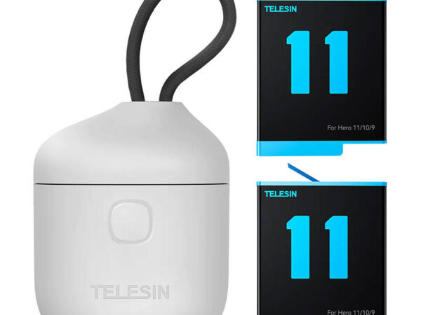 20330_4 3-slot veekindel laadija Telesin Allin kast + 2 akut GoPro Hero 12 / 11 / 10 / 9 jaoks