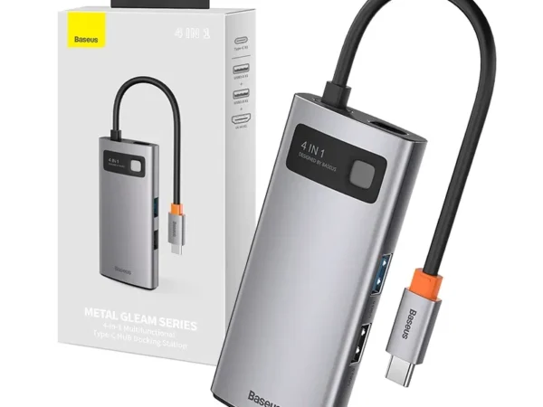 Hub 4in1 Baseus Metal Gleam seeria, USB-C to USB 3.0 + USB 2.0 + HDMI + USB-C PD