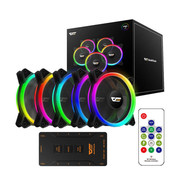 20874_1 Arvutiventilaatori komplekt ARGB Darkflash DR12 Pro 5in1 120x120 (must)