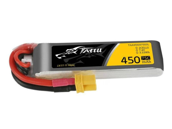 Aku Tattu 450mAh 7.4V 75C 2S1P Long XT30