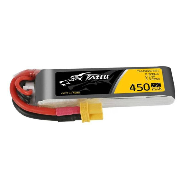 Aku Tattu 450mAh 7.4V 75C 2S1P Long XT30