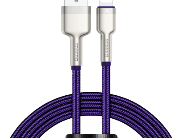 22138_6 USB-kaabel Lightning jaoks Baseus Cafule, 2.4A, 1m (lilla)