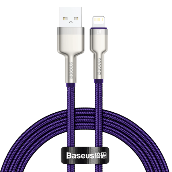 USB-kaabel Lightning jaoks Baseus Cafule, 2.4A, 1m (lilla)