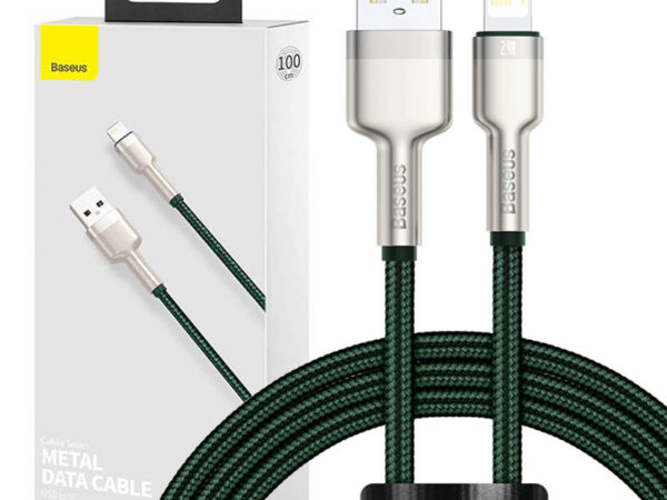 22139_7 USB-kaabel Lightning jaoks Baseus Cafule, 2.4A, 1m (roheline)