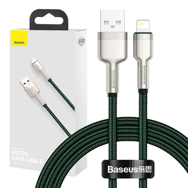 USB-kaabel Lightning jaoks Baseus Cafule, 2.4A, 1m (roheline)