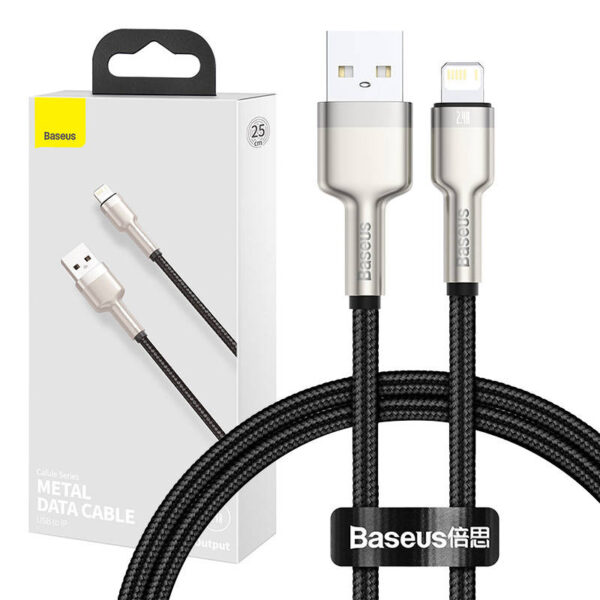 22140_7 USB-kaabel Lightning jaoks Baseus Cafule, 2.4A, 0,25m (must)