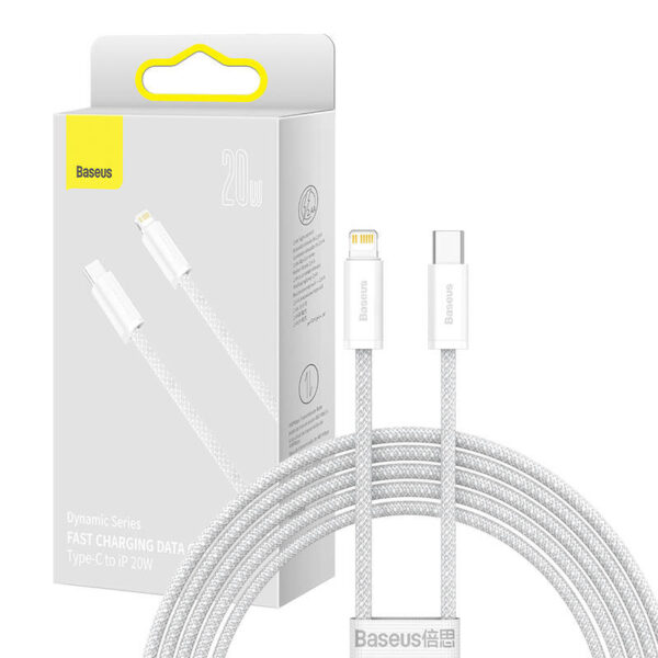 USB-C kaabel Lightning Baseus Dynamic seeriast, 20W, 2m (valge)