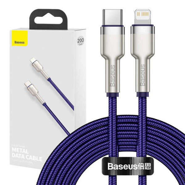22360_4 Baseus Cafule seeria USB-C kaabel Lightning jaoks, 20W, 2m (lilla)