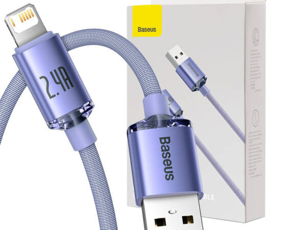 22716_6 Baseus Crystal Shine kaabel USB to Lightning, 2.4A, 2m (lilla)