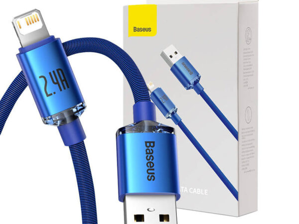 22744_6 Baseus Crystal Shine kaabel USB to Lightning, 2.4A, 1.2m (sinine)