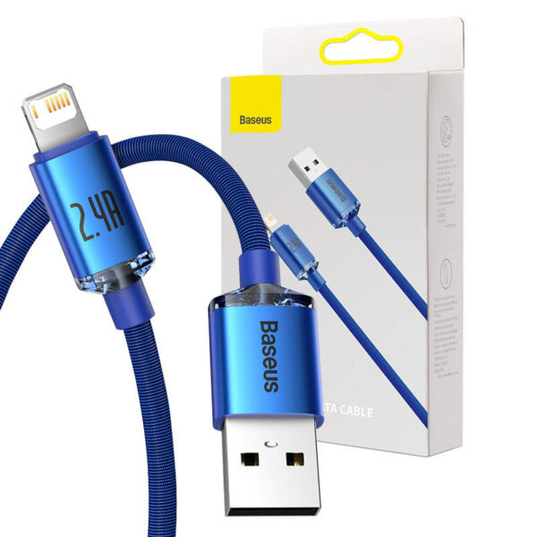 Baseus Crystal Shine kaabel USB to Lightning, 2.4A, 1.2m (sinine)