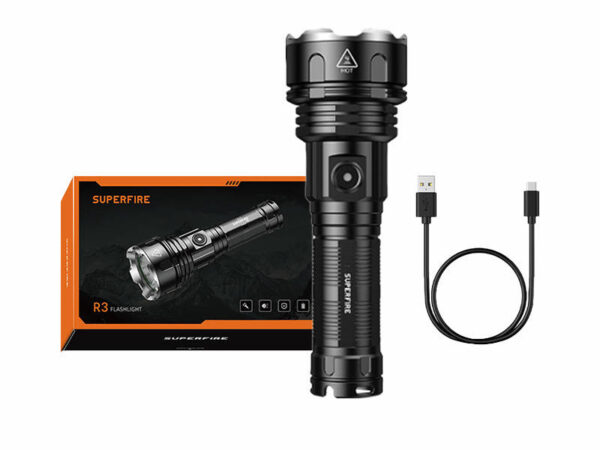 Superfire R3 P90 taskulamp, 2000 lm, USB, 36 W, 5 režiimi, 350 m