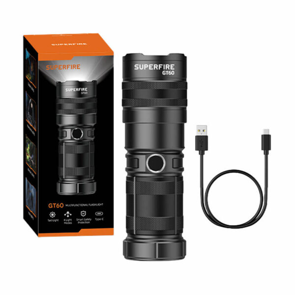23168_3 Superfire GT60 taskulamp - 2600 lm, 2 režiimi, USB-C