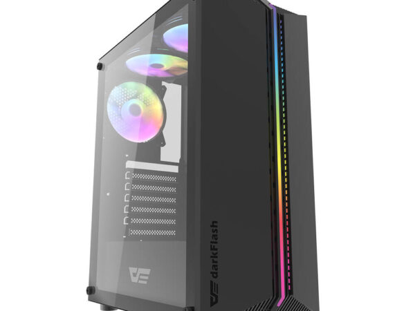 Darkflash DK151 LED arvutikorpus (must) + 3 RGB ventilaatorit